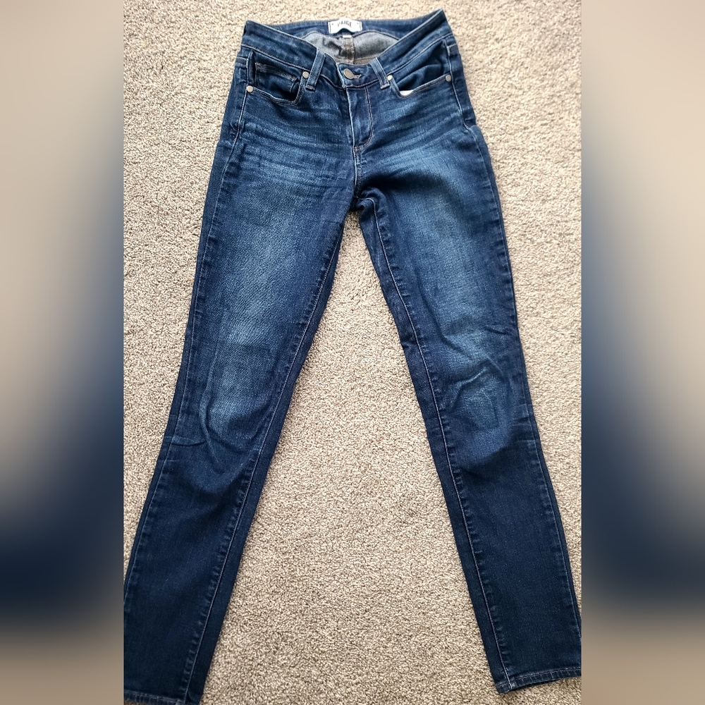 Paige Dark Blue Denim Jeans